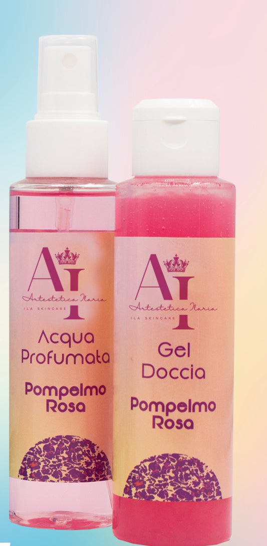 Set gel doccia ed acqua profumata al pompelmo rosa